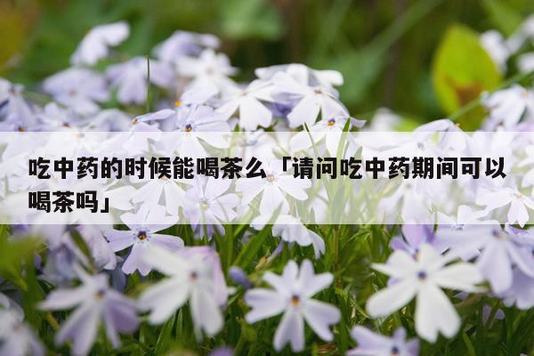 吃中药的时候能喝茶么「请问吃中药期间可以喝茶吗」