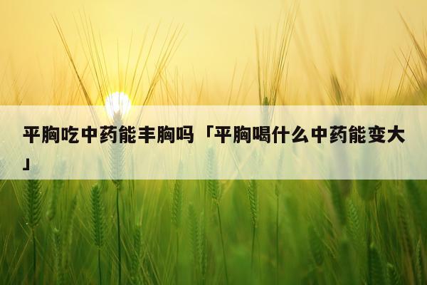 平胸吃中药能丰胸吗「平胸喝什么中药能变大」
