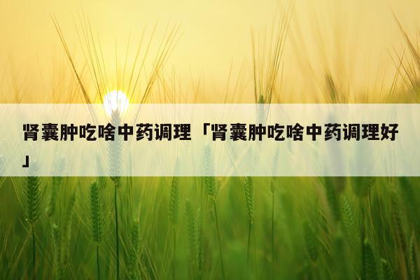 肾囊肿吃啥中药调理「肾囊肿吃啥中药调理好」