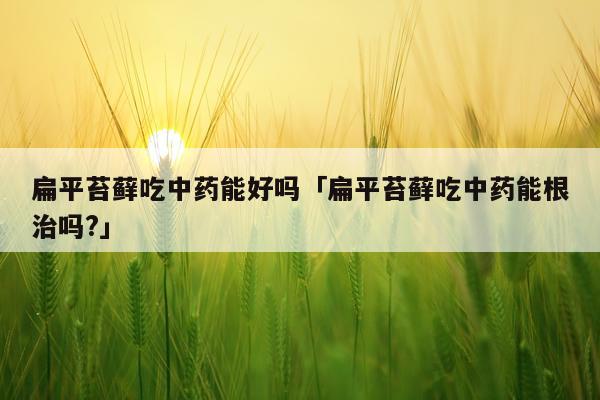 扁平苔藓吃中药能好吗「扁平苔藓吃中药能根治吗?」