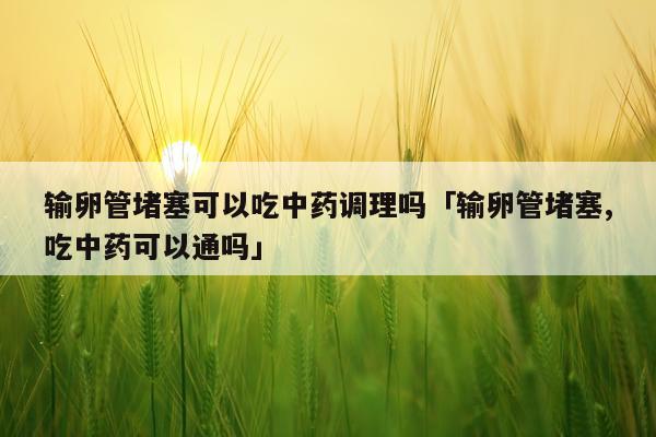 输卵管堵塞可以吃中药调理吗「输卵管堵塞,吃中药可以通吗」