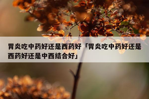 胃炎吃中药好还是西药好「胃炎吃中药好还是西药好还是中西结合好」