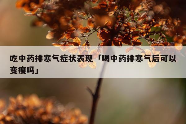 吃中药排寒气症状表现「喝中药排寒气后可以变瘦吗」