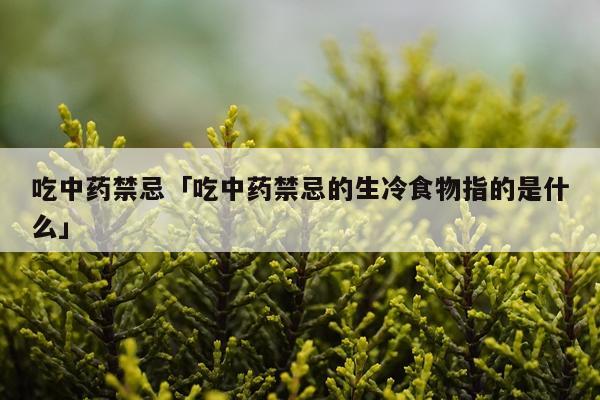 吃中药禁忌「吃中药禁忌的生冷食物指的是什么」