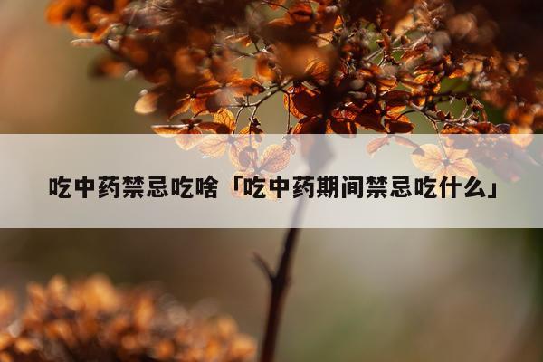 吃中药禁忌吃啥「吃中药期间禁忌吃什么」