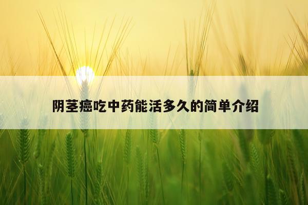 阴茎癌吃中药能活多久的简单介绍