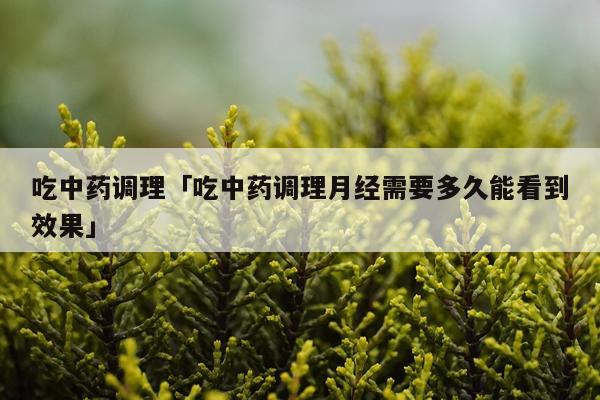 吃中药调理「吃中药调理月经需要多久能看到效果」