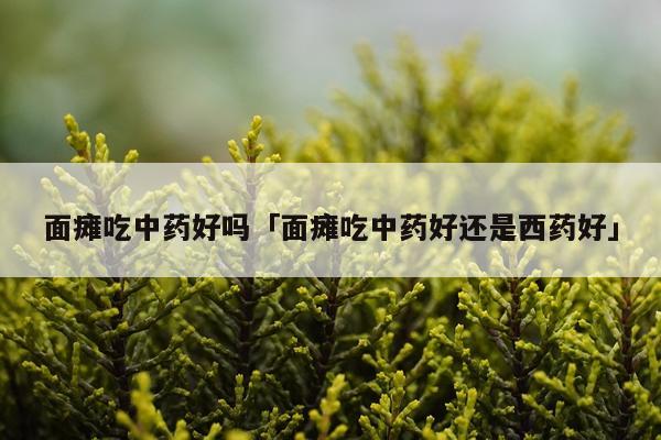 面瘫吃中药好吗「面瘫吃中药好还是西药好」