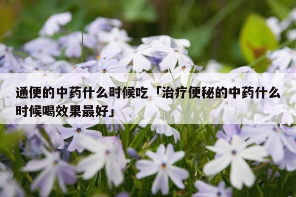 通便的中药什么时候吃「治疗便秘的中药什么时候喝效果最好」