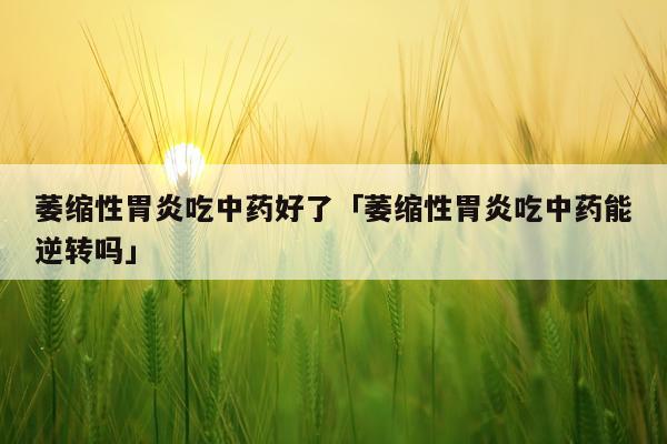 萎缩性胃炎吃中药好了「萎缩性胃炎吃中药能逆转吗」