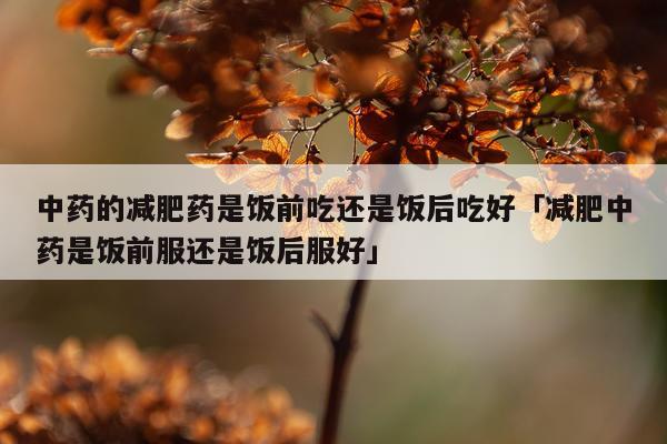 中药的减肥药是饭前吃还是饭后吃好「减肥中药是饭前服还是饭后服好」