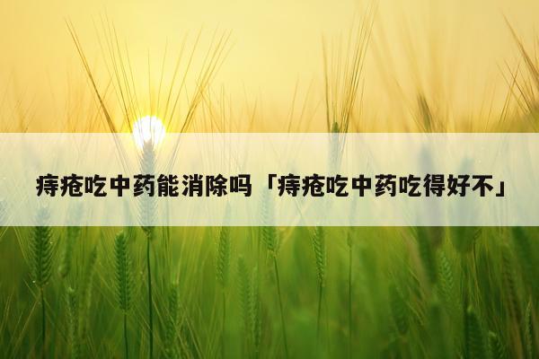 痔疮吃中药能消除吗「痔疮吃中药吃得好不」