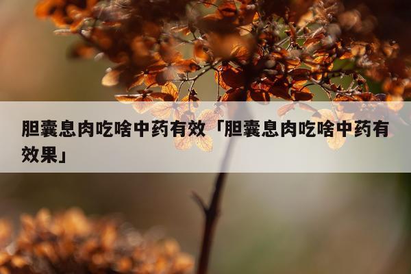 胆囊息肉吃啥中药有效「胆囊息肉吃啥中药有效果」