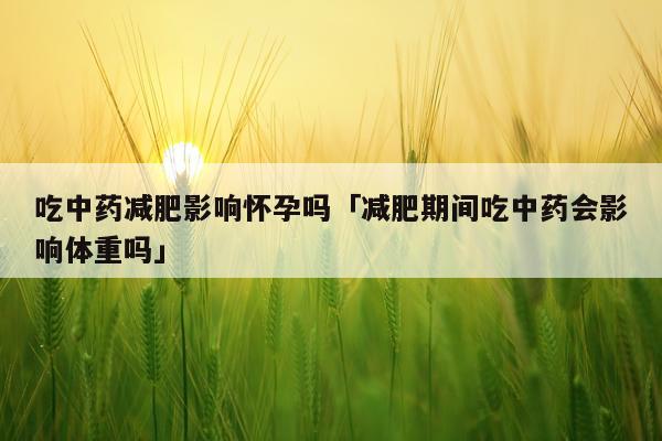 吃中药减肥影响怀孕吗「减肥期间吃中药会影响体重吗」