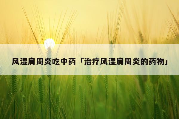 风湿肩周炎吃中药「治疗风湿肩周炎的药物」
