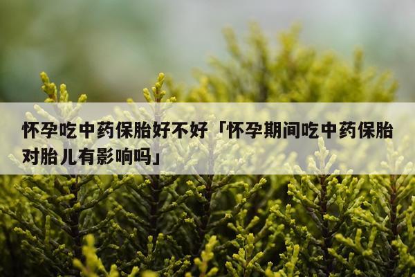 怀孕吃中药保胎好不好「怀孕期间吃中药保胎对胎儿有影响吗」