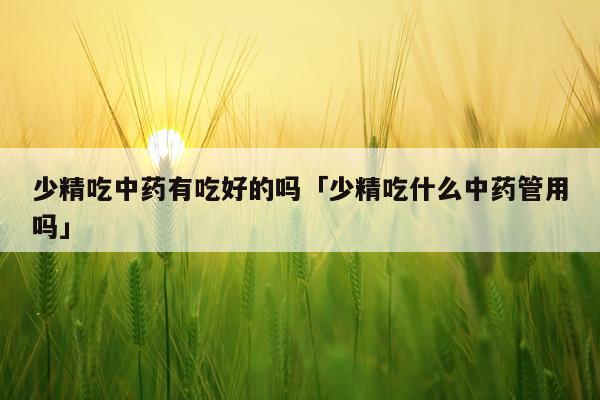 少精吃中药有吃好的吗「少精吃什么中药管用吗」