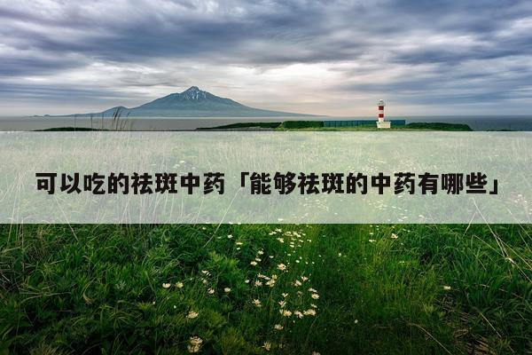 可以吃的祛斑中药「能够祛斑的中药有哪些」
