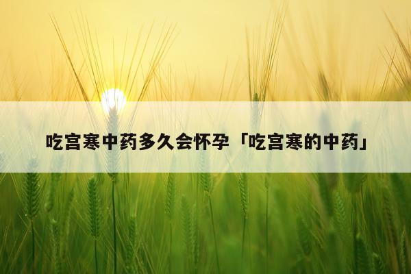 吃宫寒中药多久会怀孕「吃宫寒的中药」