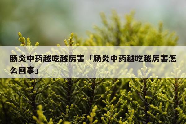 肠炎中药越吃越厉害「肠炎中药越吃越厉害怎么回事」