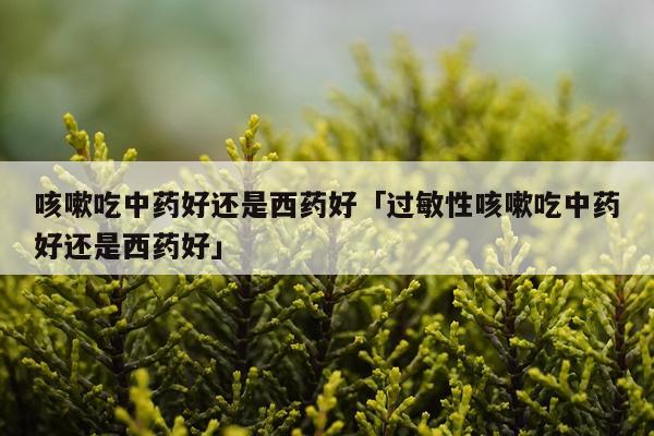 咳嗽吃中药好还是西药好「过敏性咳嗽吃中药好还是西药好」