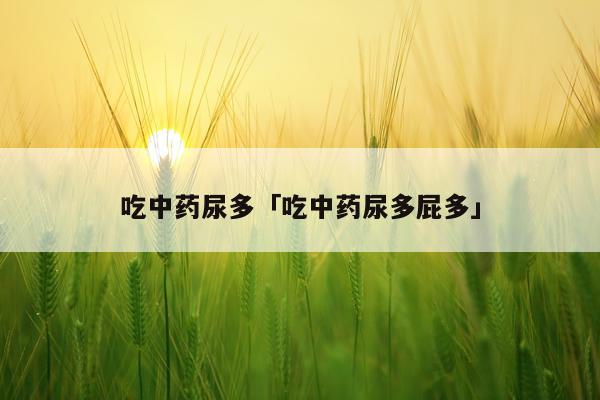 吃中药尿多「吃中药尿多屁多」
