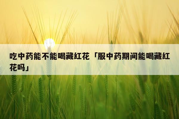 吃中药能不能喝藏红花「服中药期间能喝藏红花吗」
