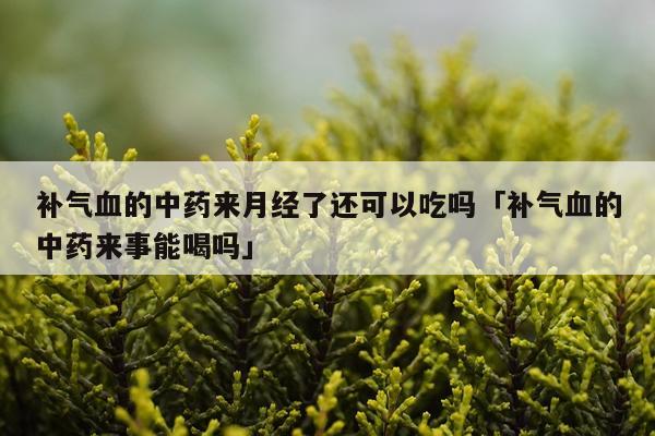 补气血的中药来月经了还可以吃吗「补气血的中药来事能喝吗」