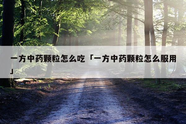 一方中药颗粒怎么吃「一方中药颗粒怎么服用」