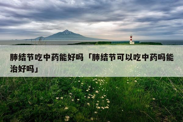 肺结节吃中药能好吗「肺结节可以吃中药吗能治好吗」