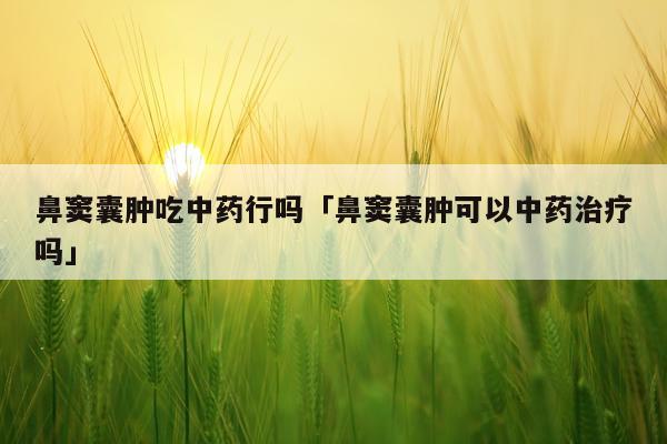 鼻窦囊肿吃中药行吗「鼻窦囊肿可以中药治疗吗」