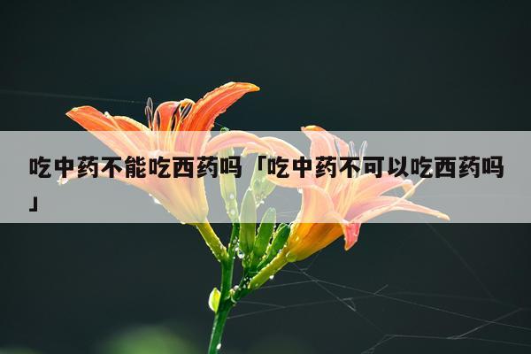 吃中药不能吃西药吗「吃中药不可以吃西药吗」