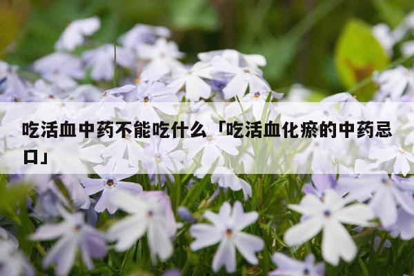 吃活血中药不能吃什么「吃活血化瘀的中药忌口」