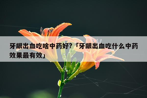 牙龈出血吃啥中药好?「牙龈出血吃什么中药效果最有效」
