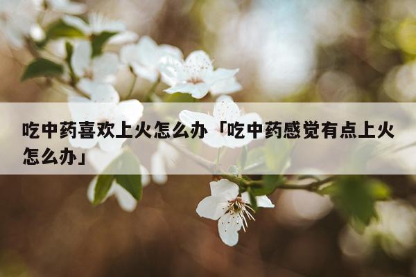 吃中药喜欢上火怎么办「吃中药感觉有点上火怎么办」