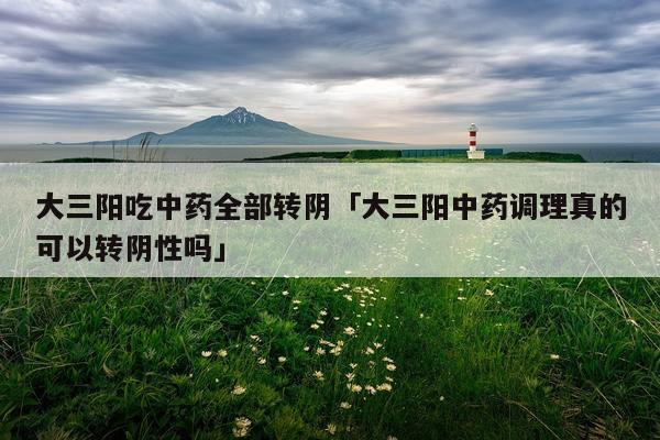 大三阳吃中药全部转阴「大三阳中药调理真的可以转阴性吗」