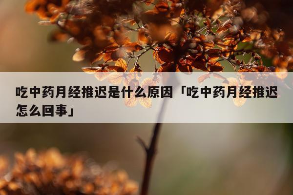 吃中药月经推迟是什么原因「吃中药月经推迟怎么回事」