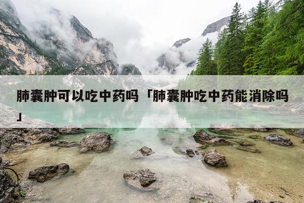 肺囊肿可以吃中药吗「肺囊肿吃中药能消除吗」