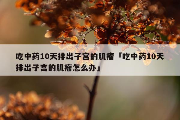 吃中药10天排出子宫的肌瘤「吃中药10天排出子宫的肌瘤怎么办」