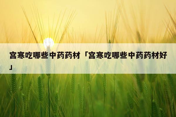 宫寒吃哪些中药药材「宫寒吃哪些中药药材好」