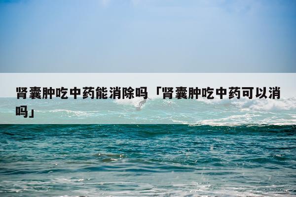 肾囊肿吃中药能消除吗「肾囊肿吃中药可以消吗」