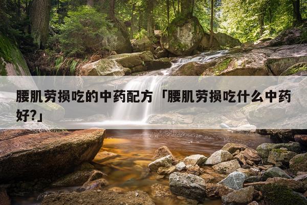 腰肌劳损吃的中药配方「腰肌劳损吃什么中药好?」
