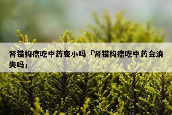 肾错构瘤吃中药变小吗「肾错构瘤吃中药会消失吗」