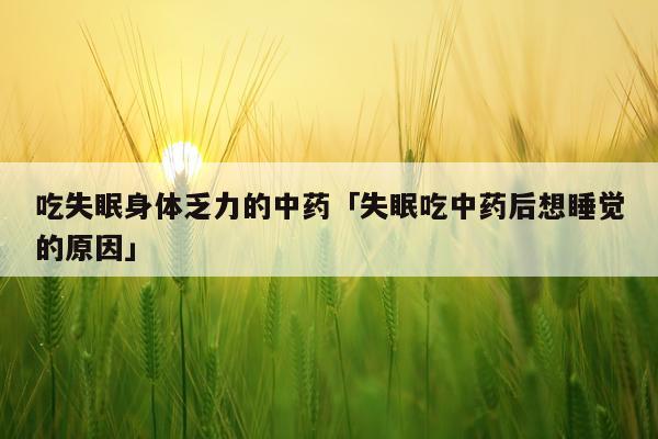 吃失眠身体乏力的中药「失眠吃中药后想睡觉的原因」