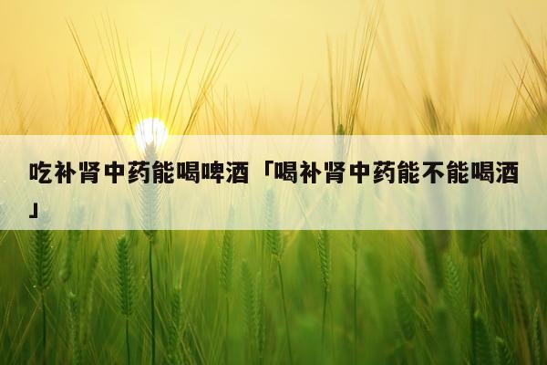 吃补肾中药能喝啤酒「喝补肾中药能不能喝酒」