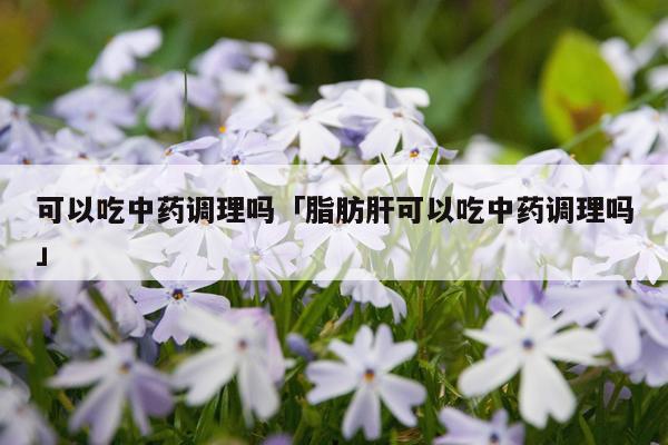 可以吃中药调理吗「脂肪肝可以吃中药调理吗」