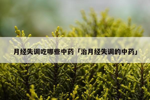 月经失调吃哪些中药「治月经失调的中药」