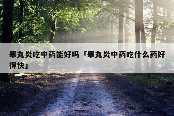 睾丸炎吃中药能好吗「睾丸炎中药吃什么药好得快」