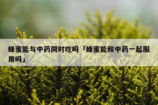 蜂蜜能与中药同时吃吗「蜂蜜能和中药一起服用吗」