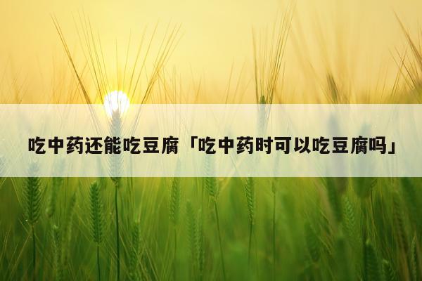 吃中药还能吃豆腐「吃中药时可以吃豆腐吗」